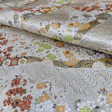 150CM高精密-和风樱·花流水色织提花织锦缎唐装童装礼服面料