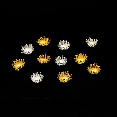 鑄銅鋯石花蕊髮簪頭飾花心花片花托花帽步搖禁步 diy手工製作材料