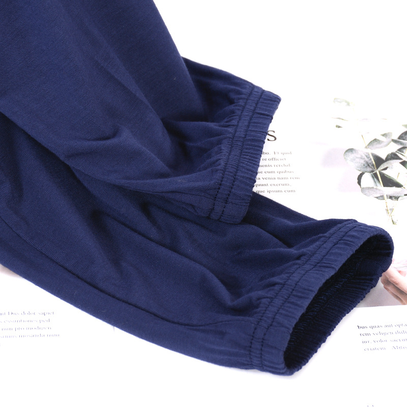 Pantalones de pijama para hombres pantalones delgados de verano Pantalones a prueba de mosquitos atados al tobillo pantalones de pijama modal se pueden usar fuera de casa pantalones de ejercicio matutino