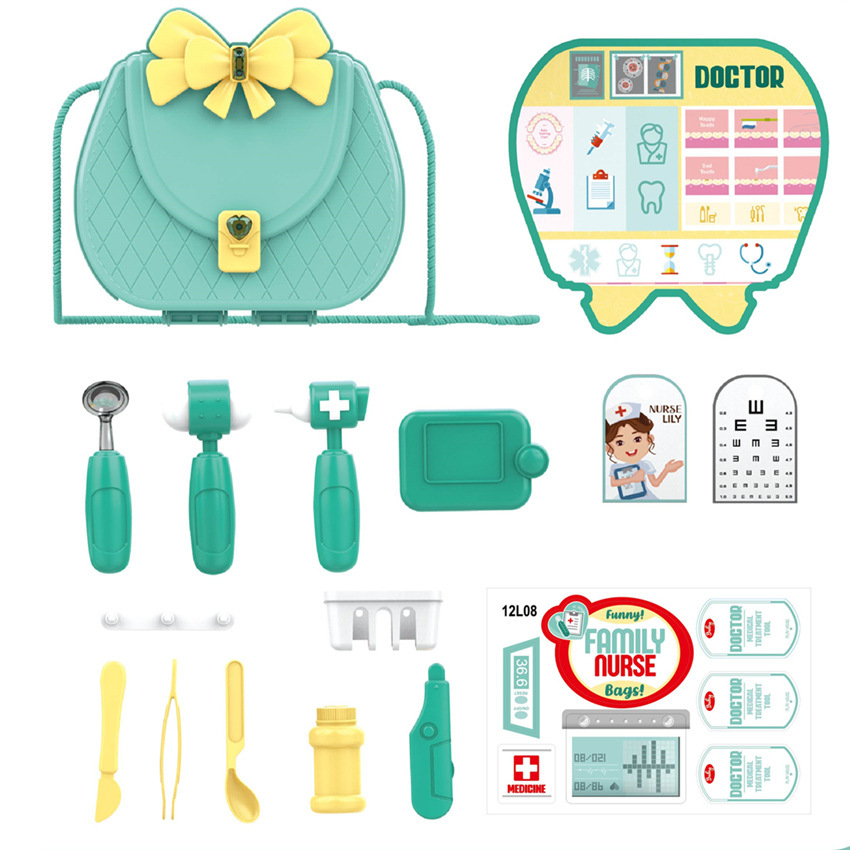 Cocina de simulación infantil transfronteriza cocina vajilla accesorios de maquillaje dulces herramientas médicas jugar a las casitas con un solo hombro crossbody bolsa Juguetes