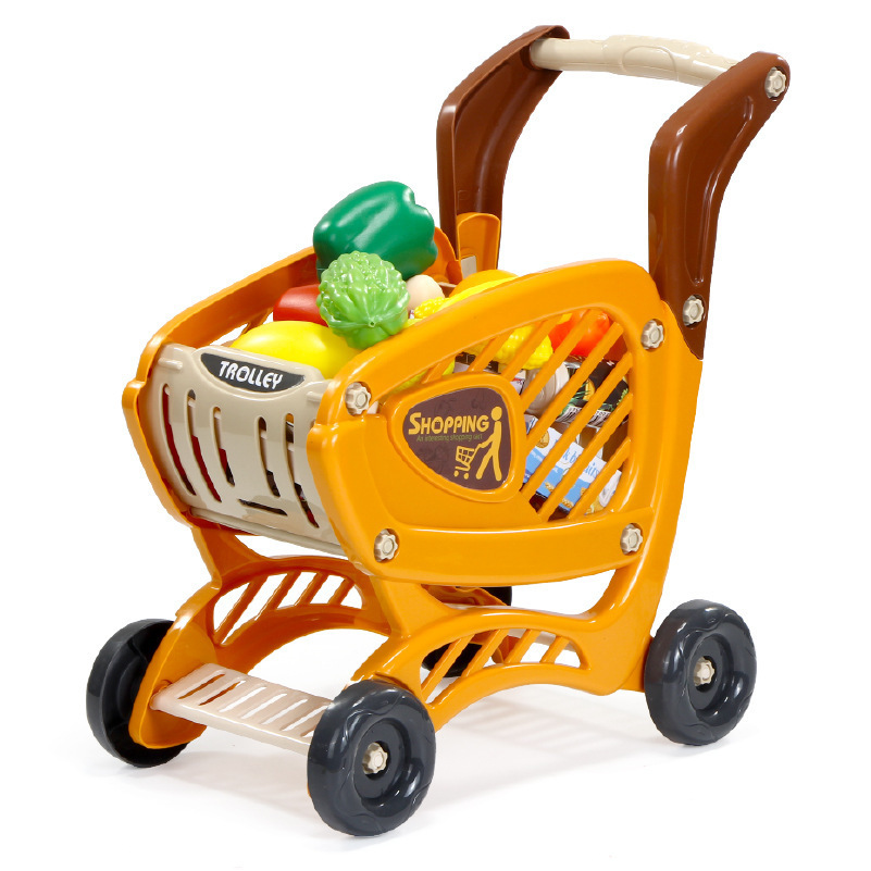 Los niños transfronterizos 65 piezas de simulación cajero supermercado Mesa carrito de la compra traje caramelo jugar casa supermercado Juguetes