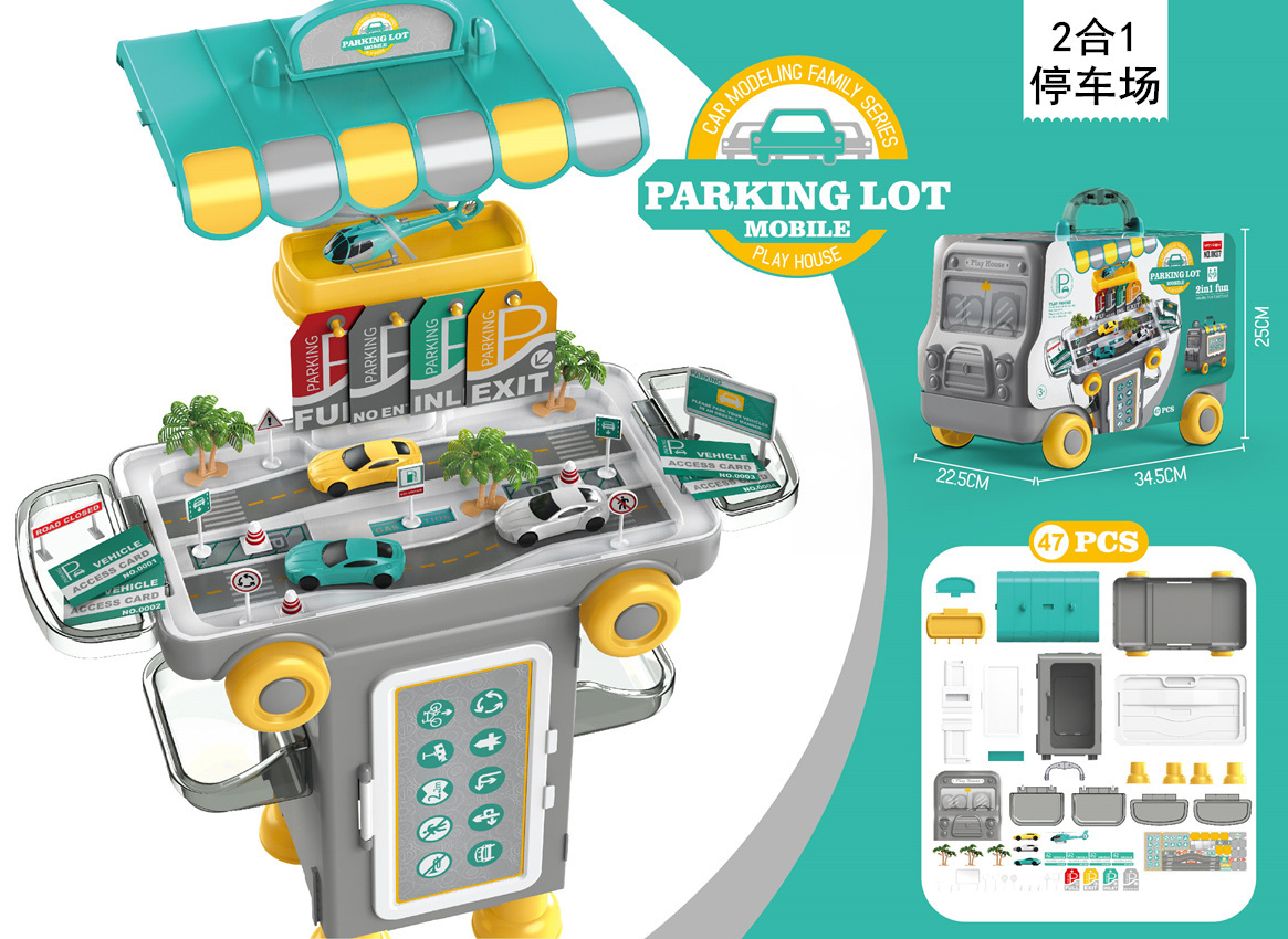 Transfronterizo de simulación infantil cocina vajilla maquillaje herramientas traje supermercado doctor Play House estacionamiento autobús Juguetes