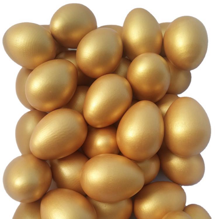 Fábrica directa Pascua Huevo de Oro simulación de madera huevo niños jugar casa pintado modelo de juguete al por mayor