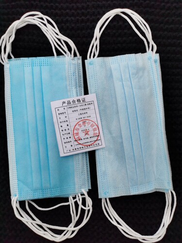 A pack of ten civilian black and white blue disposable 3-layer meltblown cloth for adults and children dustproof
