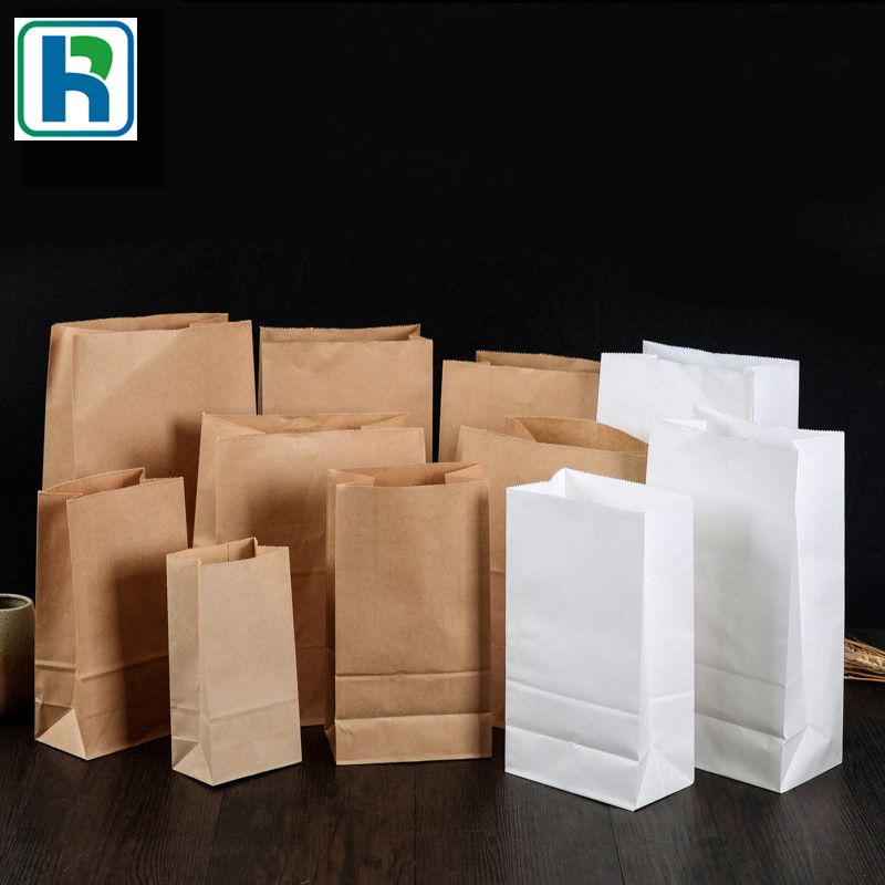 现货牛皮纸食品纸袋烘培面包纸袋淋膜防油纸袋外卖打包纸袋