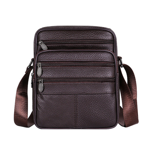 Men's leather bag new style men's casual shoulder crossbody bag head layer cowhide business computer briefcase backpack