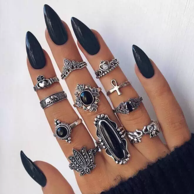 (Cross-border trading), accessory, set, ring, European style, with gem, 11 pieces
