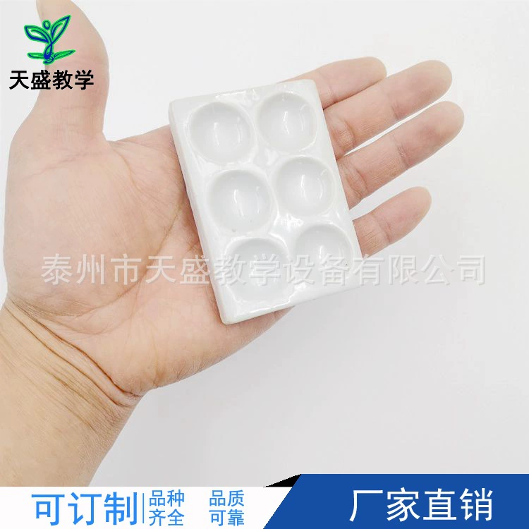 Белая реакционная пластина, падающая пластина, цветная пластина, физико-химический фарфоровый обучающий инструмент с 6 отверстиями