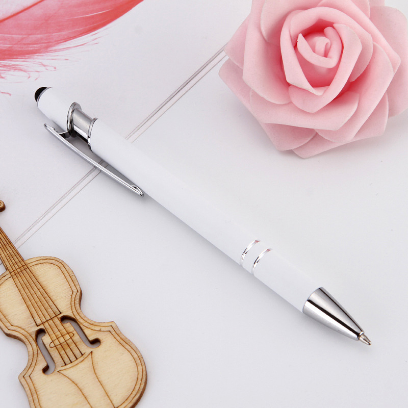 Bolígrafo mágico con varilla de aluminio y metal, bolígrafo de prensa con pegamento en aerosol, bolígrafo de regalo publicitario, bolígrafo táctil con logotipo impreso de letras