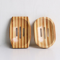 Best-selling new product bamboo bathroom soap holder with striped creative design, featuring drainage groove, factory exclusive supply, wholesale