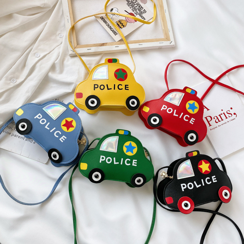 Cartoon car children's crossbody bag, new 2025 style, cute boy and girl shoulder bag, decorative coin purse, gift bag, trendy.