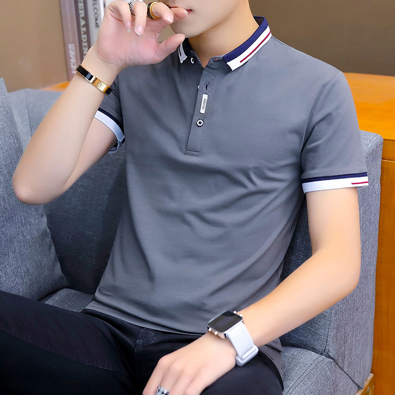 Camiseta de verano para hombre 2023 nueva camisa de polo casual de manga corta de algodón de solapa delgada Superior de Negocios para hombre