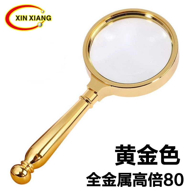 8 см рамка из цинкового сплава мощный оптический стеклянный объектив Ручной 5-кратный HD увеличительное стекло Бронза/желтое золото