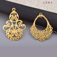 中式古风水滴形铁片饰品配件步摇材料 diy发簪材料配饰现货批发