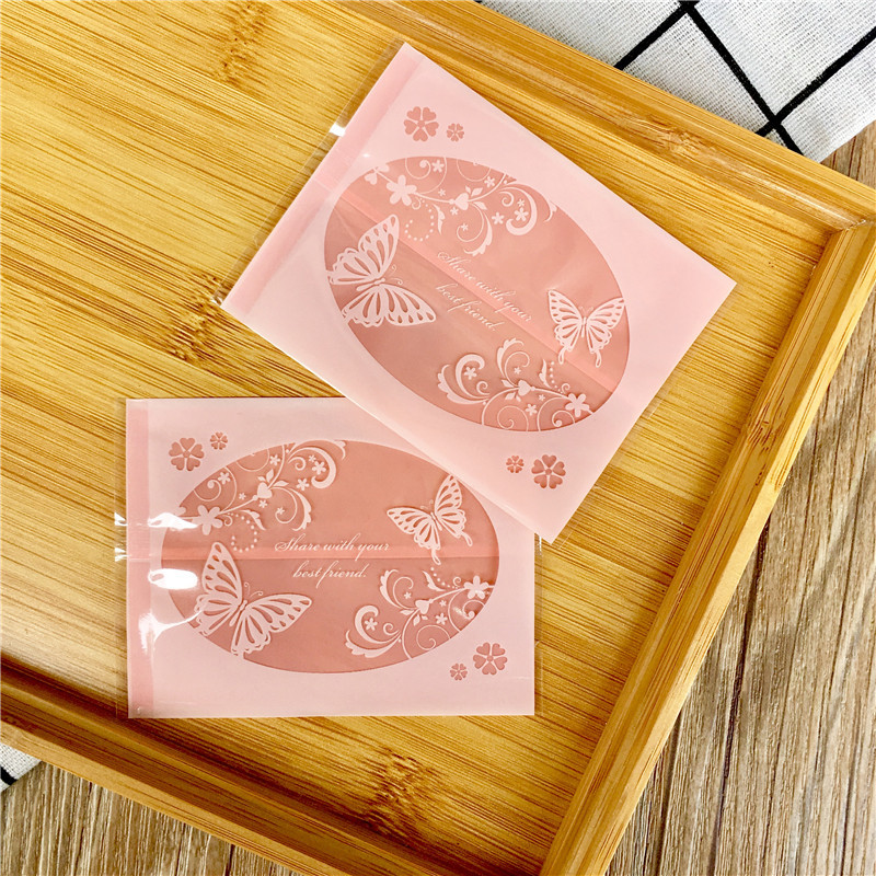 新款 蝴蝶牛轧饼曲奇饼干袋磨砂烘焙花茶袋雪花酥糕点点心包装袋