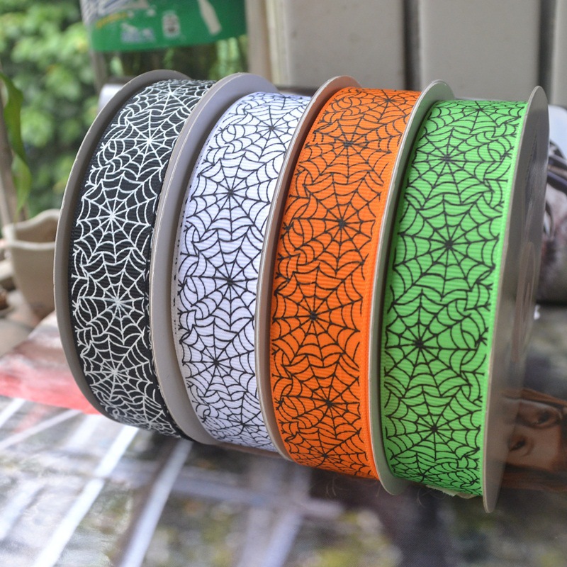 万圣节蜘蛛网罗纹带 AW331姚明螺纹带 Saints Day圣诞礼丝带
