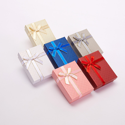 High-end bow ring box jewelry storage box jewelry packaging box earring earring jewelry storage box