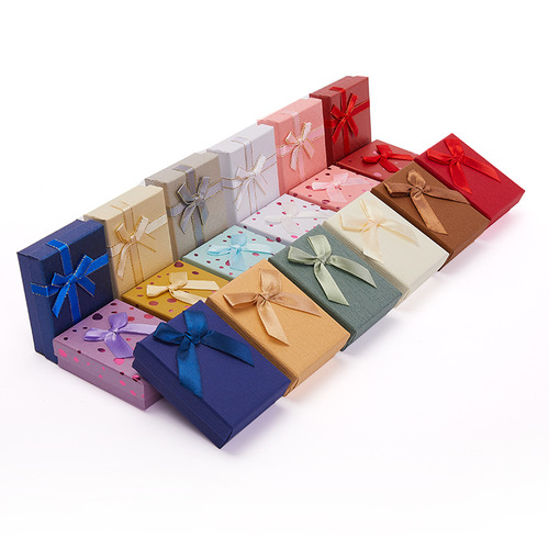 High-end bow ring box jewelry storage box jewelry packaging box earring earring jewelry storage box
