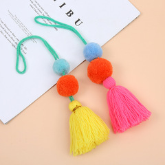 2023新款糖果色毛球掛件創意毛球流蘇組合款掛件服飾鞋包配件直供