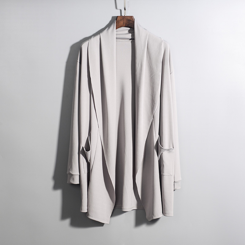 Venta caliente estilo japonés Pull-estilo abrigo de alta calidad de la calle cazadora primavera y otoño de los hombres de mediados de longitud capa de la Rebeca de moda