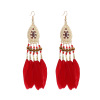 Earrings, ethnic long accessory with tassels, boho style, ethnic style, wholesale