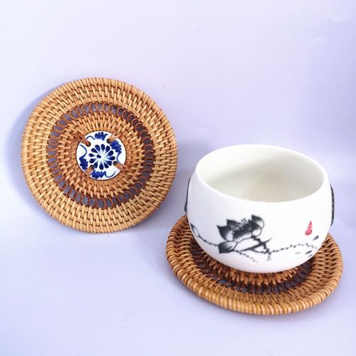 Vietnamese rattan tea coasters, table mats, tea ceremony accessories, pot holders, rattan bowl mats, pot mats, pot insulation mats
