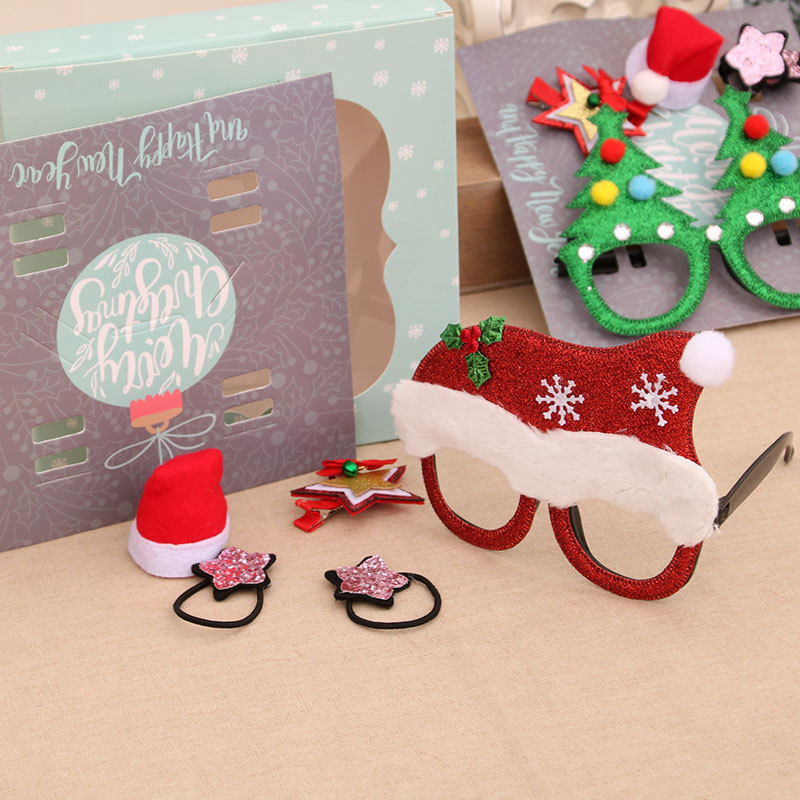 Nuevas decoraciones de Navidad horquilla gafas horquilla regalos de Navidad traje niños regalos para niños regalos de actividad