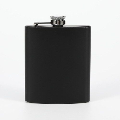 Factory supplies matte black spray paint 6-12 ounces portable outdoor camping stainless steel flask small bottle