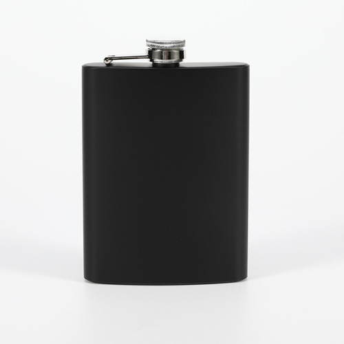 Factory supplies matte black spray paint 6-12 ounces portable outdoor camping stainless steel flask small bottle
