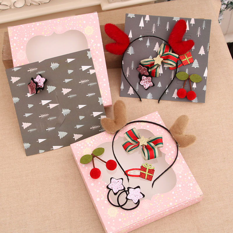 Nuevas decoraciones de Navidad cabeza hebilla diadema caja de regalo traje de regalo de Navidad niños regalo de los niños regalo de la actividad