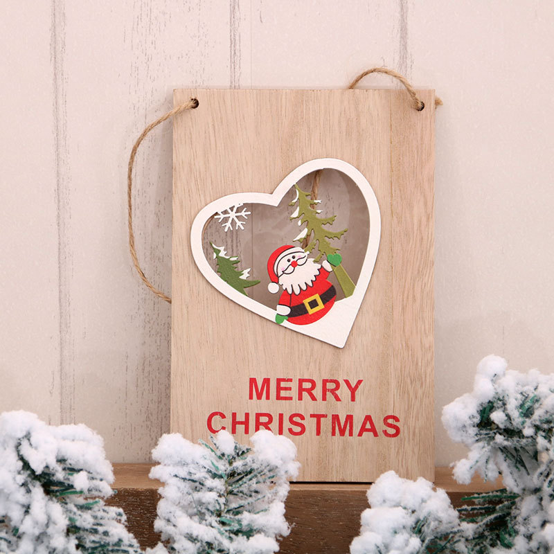 Navidad puerta de madera colgando centro comercial tienda de Navidad Tarjeta de Bienvenida de Navidad suministros de decoración de Navidad
