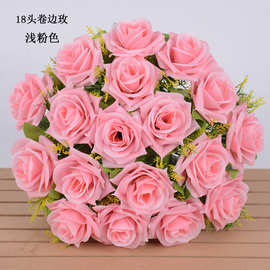 假花仿真玫瑰花婚礼婚庆装饰干花塑料花花束手捧花绢花厂家批发