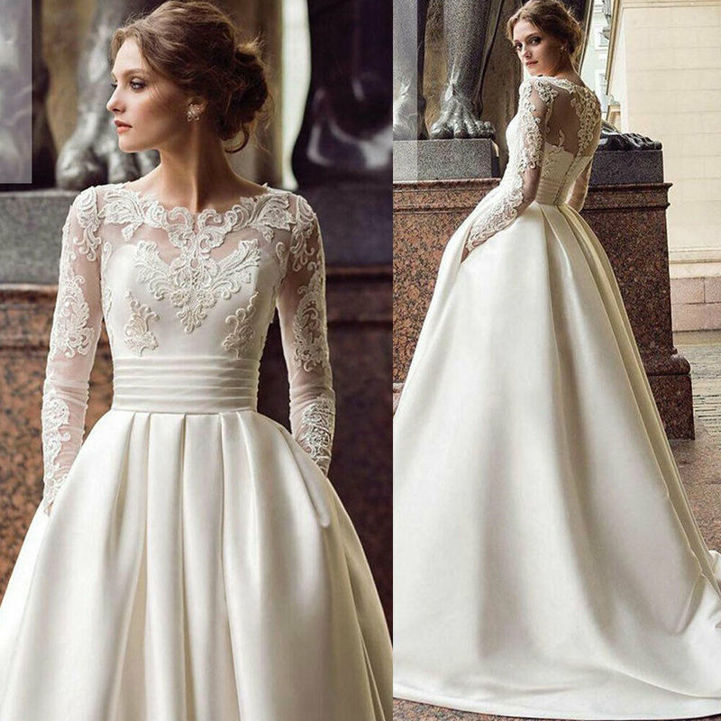 Main Wedding Dress 2025 New Spring Bride High Collar Long Sleeve Lace Slim Dream Luxury A-Line Wedding Dress