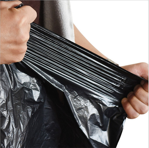 [50 garbage bags] Garbage bags household thickened disposable black vest-style portable garbage plastic bags
