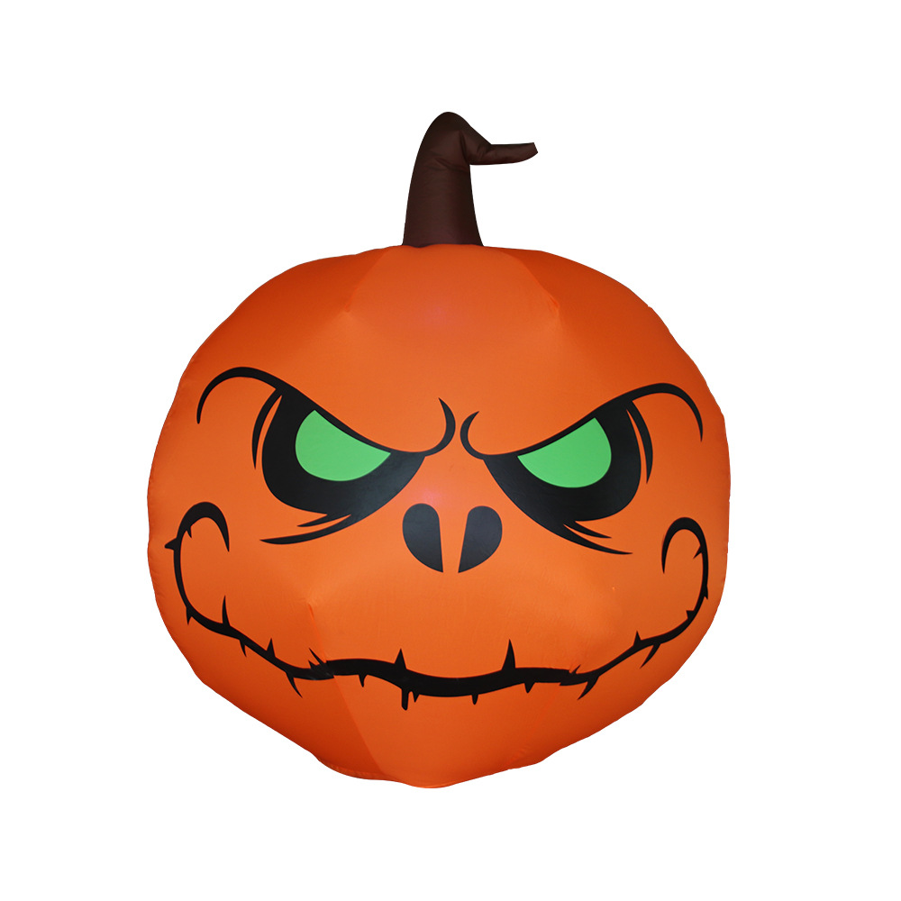 Modelo inflable de calabaza de Halloween, calabaza de ojos verdes, decoración de Halloween de 1,2 m, modelo inflable inflable del festival de fantasmas