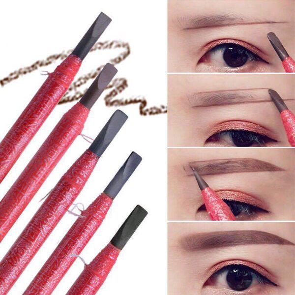 Waterproof detachable eyebrow pencil contains rose with cord