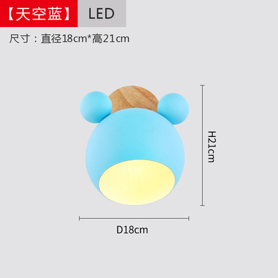 Nordic lámpara de pared simple dormitorio lámpara de noche habitación de los niños de dibujos animados personalidad creativa LED macaron lindo lámparas