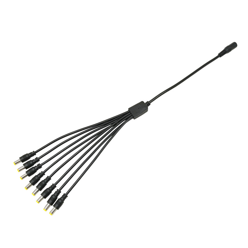 Cable divisor de corriente DC 1 a 2 / 1 a 4 / 1 a 8, cable reforzado para cámaras de seguridad