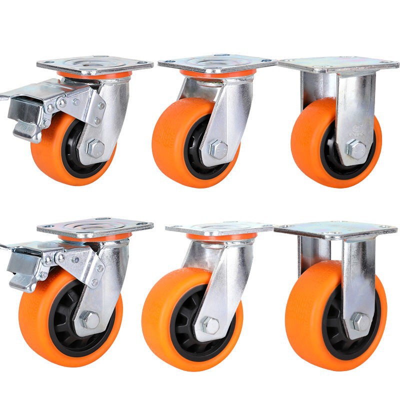 厂家.聚氨酯万向轮-机械设备车脚轮.厨房设备脚轮.静音刹车脚轮