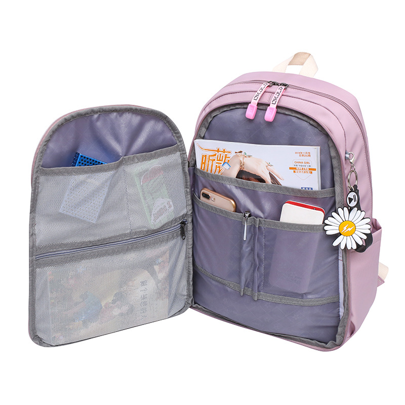 Estilo coreano escuela mochila mujer estudiante universitario moda mochila estudiante de secundaria mochila de gran capacidad