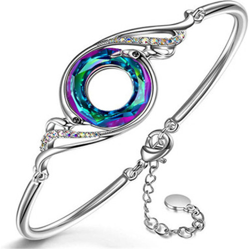 European and American new colorful crystal peacock bracelet European and American fashion creative cross-border colorful phoenix bracelet