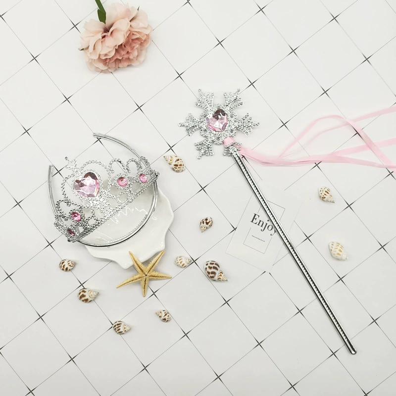 Прямые продажи с фабрики в наличии Лед и Снег Принцесса Эльза Корона волшебная палочка игрушка подарок на день рождения из двух частей повязка на голову ювелирные изделия