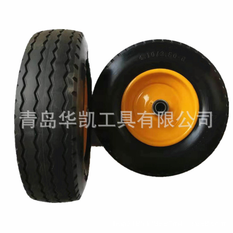 13寸PU发泡轮 13x4.10/3.50-6货仓车工具车PU聚氨酯发泡实心轮子