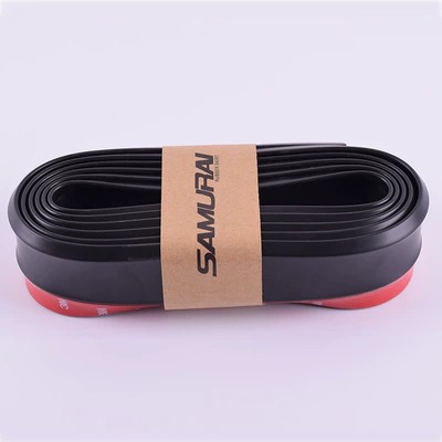 Car front lip anti-collision strip rubber surrounding decorative carbon fiber front lip anti-scratch strip Universal front shovel modified side skirt edge (Qapı və bamper qoruyucu zolaqlar) - pure-black