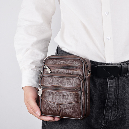 Factory new men's waist bag multi-functional shoulder crossbody bag wearable belt mobile phone waist bag wholesale men's waist bag
