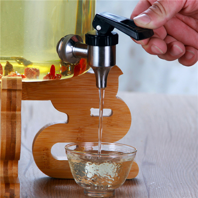 Gran capacidad de jugo de bebidas cubo con grifo comercial transparente de vidrio xiangyun base cubo de vino cubo de la enzima hogar