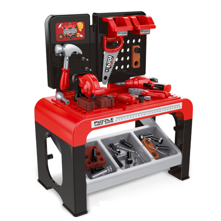 Caja de herramientas de reparación de simulación para niños transfronterizos play House Boy herramienta de reparación de bricolaje mesa de juguete traje