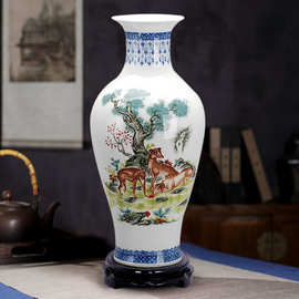 景德镇陶瓷花瓶青花瓷器花瓶摆件客厅落地大花瓶家居装饰工艺品