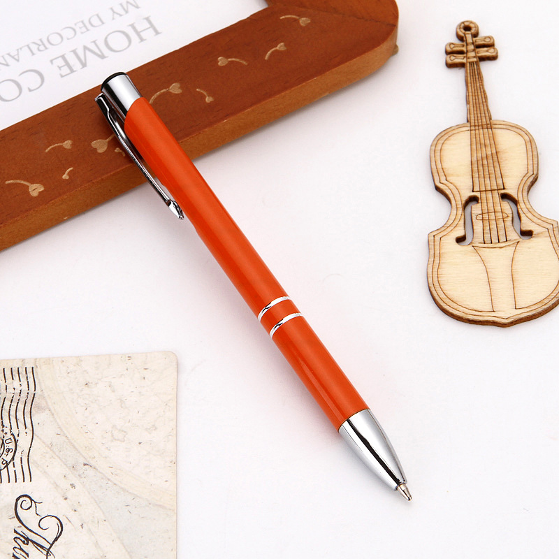 Bolígrafo de metal Varilla de aluminio Bolígrafo de prensa azul negro Logotipo grabado láser Bolígrafo de regalo publicitario