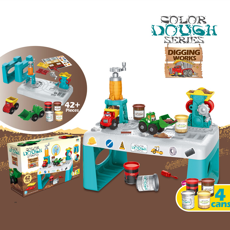 Plastilina para niños herramienta de ingeniería tridimensional DIY juego de mesa de arcilla de colores juguete de molde de arcilla de casa